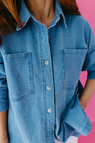 Aria Washed Stretch Denim Jacket