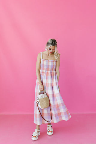 Willow Multi Colored Plaid Midi Dress