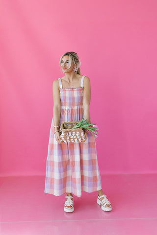 Willow Multi Colored Plaid Midi Dress