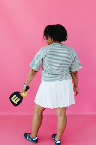 Ava Oat/Green Stripe Tee