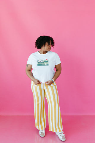Annita Stripe Pants in Gold
