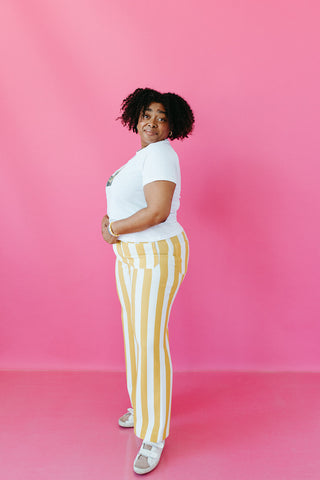 Annita Stripe Pants in Gold