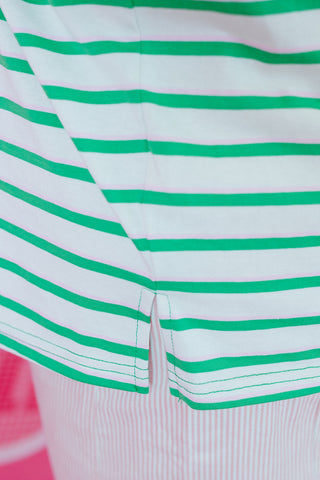McCall Oversized Stripe Tee in Green