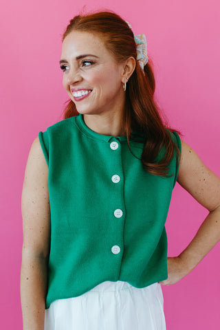 Maya Sleeveless Sweater in Green