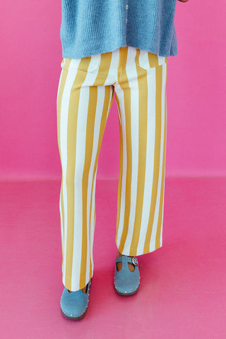 Annita Stripe Pants in Gold