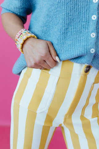 Annita Stripe Pants in Gold