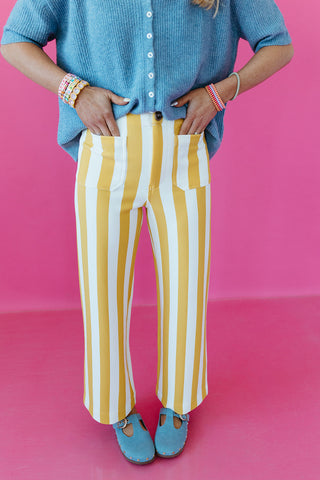 Annita Stripe Pants in Gold