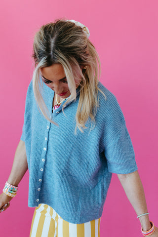 Rowan Cardigan In Dusty Blue