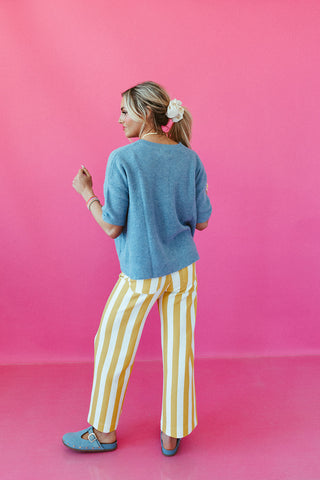 Rowan Cardigan In Dusty Blue
