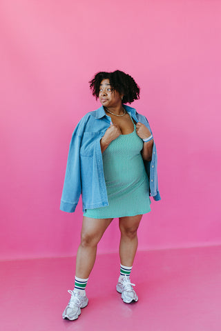 Ellis Mini Tennis Dress In Kelly Green