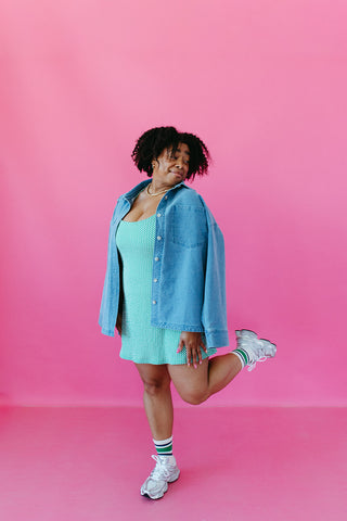 Ellis Mini Tennis Dress In Kelly Green