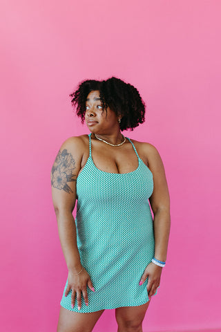 Ellis Mini Tennis Dress In Kelly Green