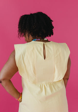 Callahan Collared Mini Dress in Lemon/White