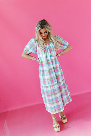 Tate Plaid Midi Dress