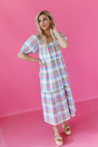 Tate Plaid Midi Dress