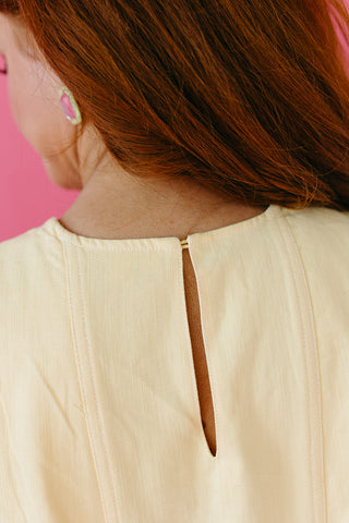 Callahan Collared Mini Dress in Lemon/White