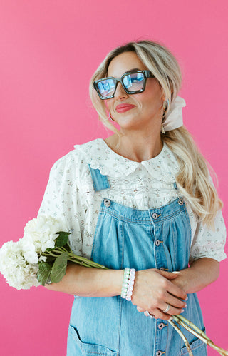 Meadow Embroidered Collar Top