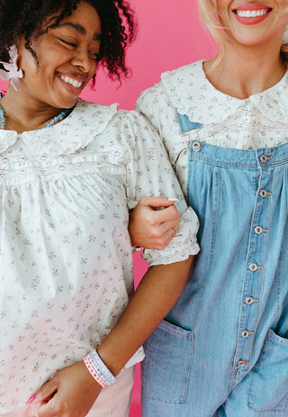 Meadow Embroidered Collar Top