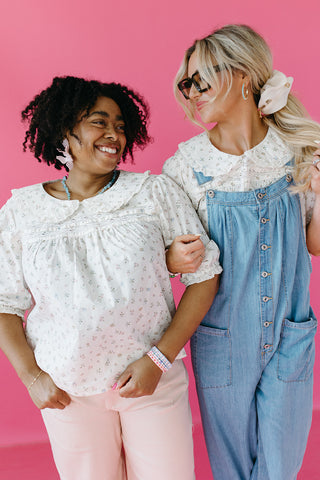 Meadow Embroidered Collar Top