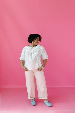 Meadow Embroidered Collar Top