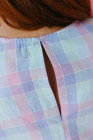 Ruby Plaid Pant Set in Blue/Mint