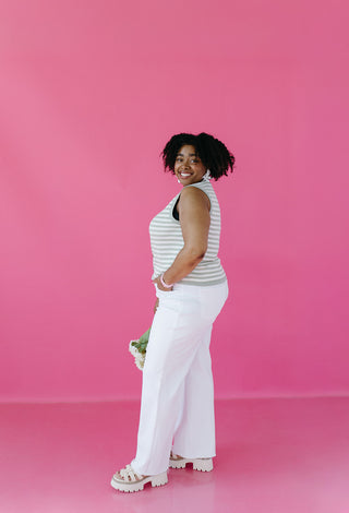 Alma Stripe Sweater Vest in Mint