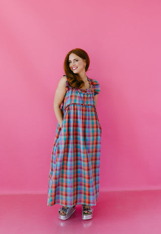 River Plaid Maxi Dress