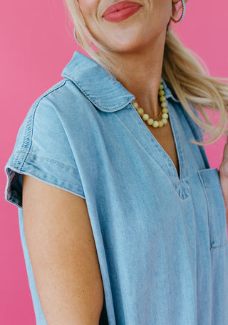 Sylvie Denim Collared Midi Dress