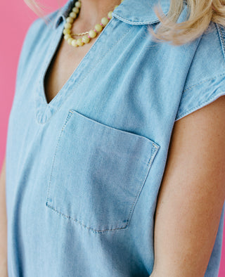 Sylvie Denim Collared Midi Dress