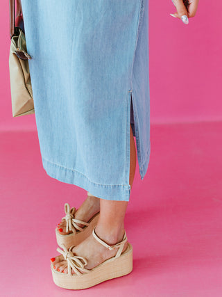 Sylvie Denim Collared Midi Dress