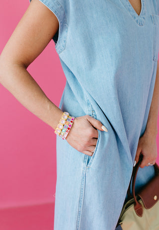 Sylvie Denim Collared Midi Dress