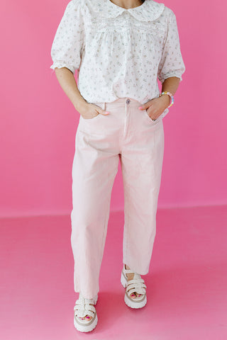 Meadow Embroidered Collar Top