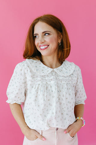 Meadow Embroidered Collar Top
