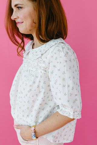 Meadow Embroidered Collar Top