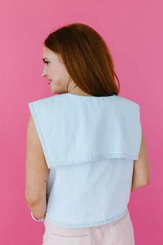 Stephanie Collared Denim Top