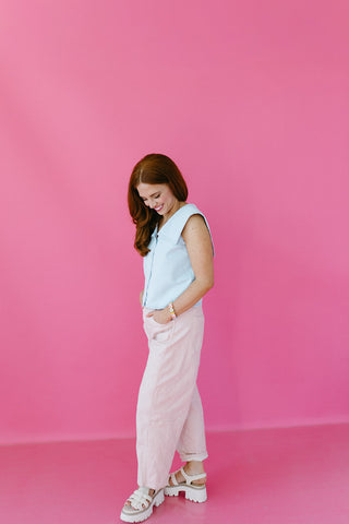 Stephanie Collared Denim Top