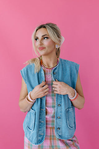 Vanessa Button Up Denim Vest