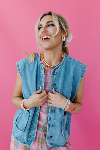 Vanessa Button Up Denim Vest