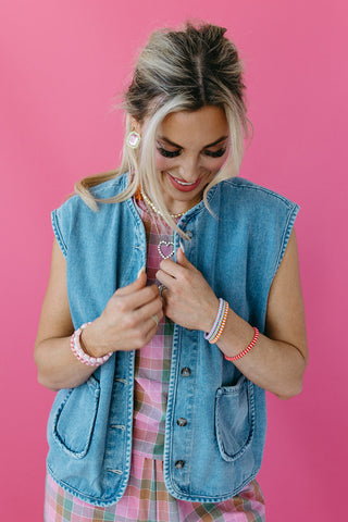 Vanessa Button Up Denim Vest