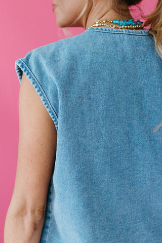 Vanessa Button Up Denim Vest