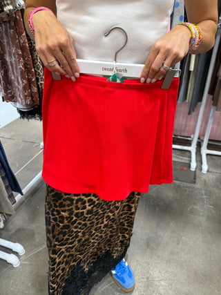 Callahan Ribbed Skort in Cherry Red *PREORDER*