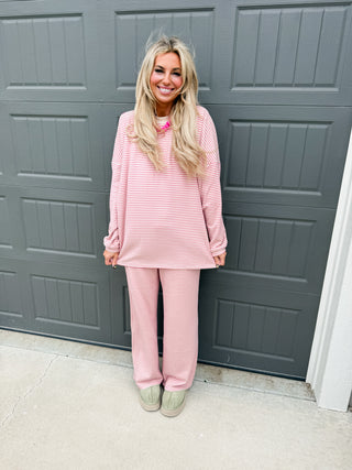 Nyah Striped Lounge Pants in Pink