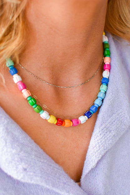 Rainbow Necklace Luxe - Fun Girl Gemstone