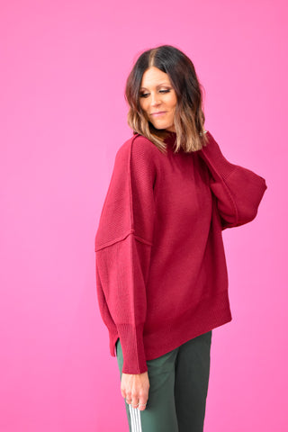DOORBUSTER Bradie Sweater in Cabernet