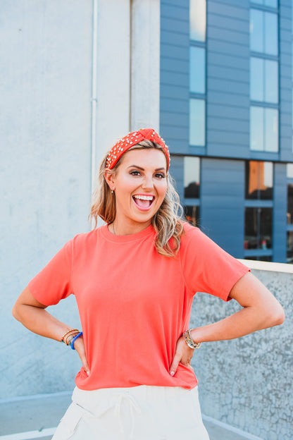 Kate Classic Boxy Fit Tee in Coral