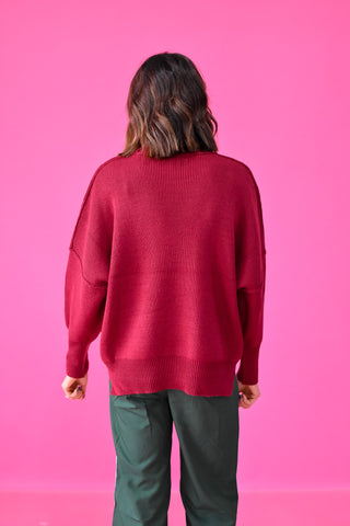 DOORBUSTER Bradie Sweater in Cabernet