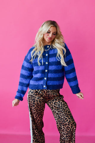 Natalie Brushed Striped Cardigan