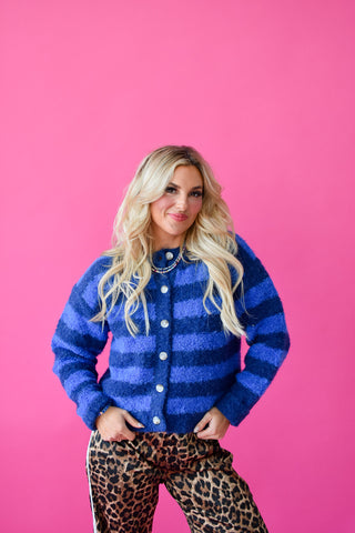 Natalie Brushed Striped Cardigan