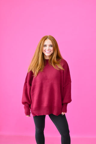 DOORBUSTER Bradie Sweater in Cabernet