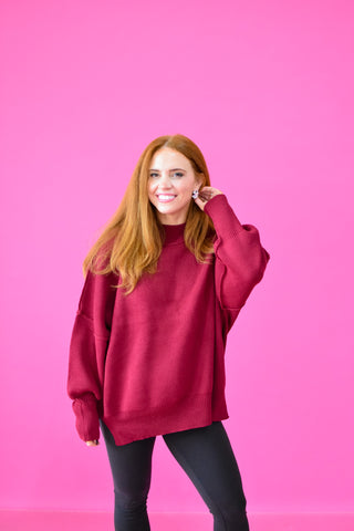 DOORBUSTER Bradie Sweater in Cabernet